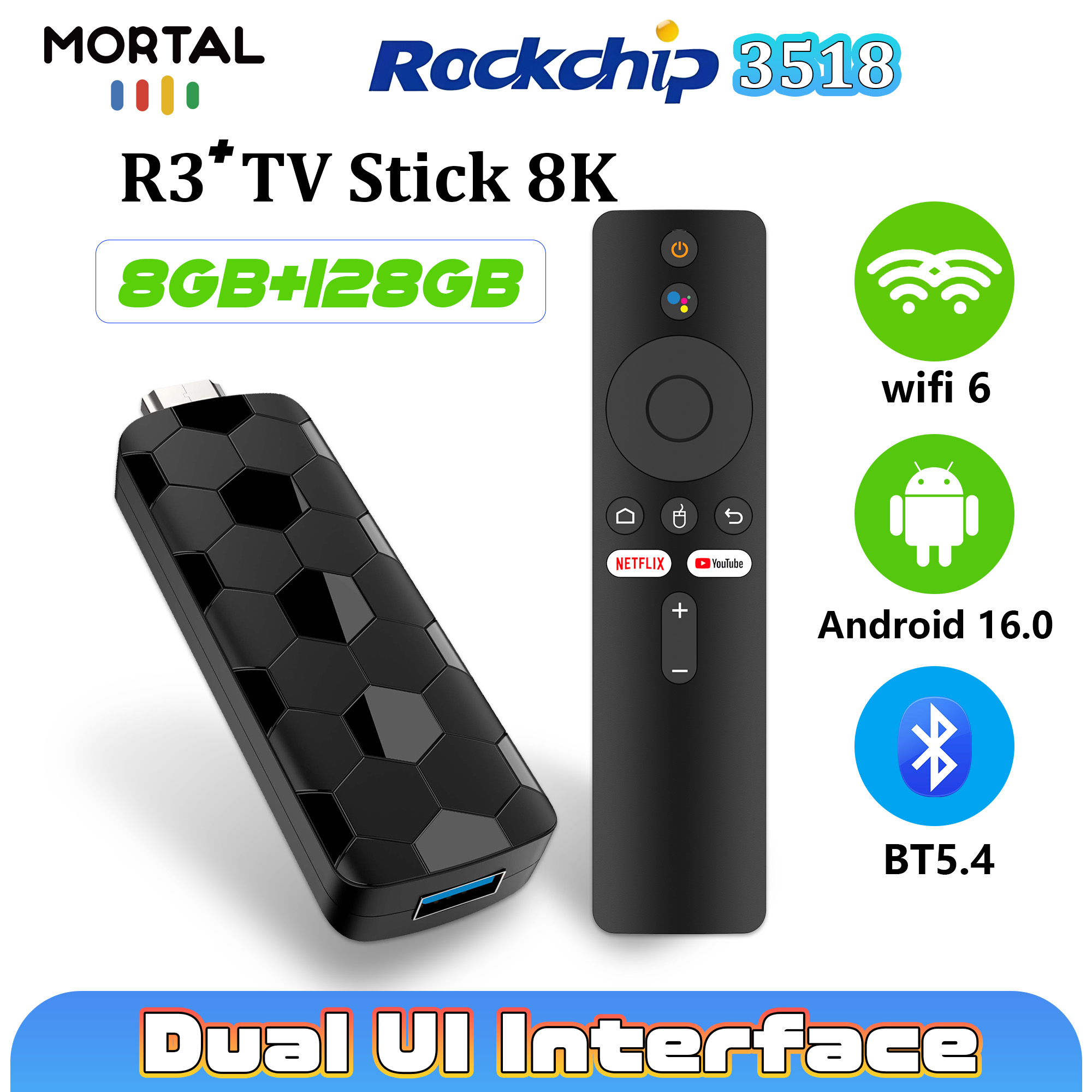 Smart Home Theater - Mortal R3+ TV Stick Android 16